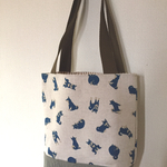 柴犬柄ミニトートバック☆送料無料☆生成