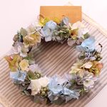 ドアリースに☆紫陽花リース　アートフラワー23cm　no.1