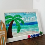 【送料無料】ハワイアンキルト≪海に行こう🌴≫フレーム入り