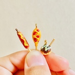 屋台フードセット ピアス/イヤリング(フランクフルト、アメリカンドッグ、たこやき)