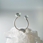 koishi open ring (グリーントルマリン×アクアマリン)／鉱物 原石アクセサリー