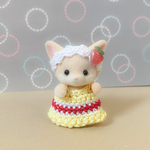 ◇ショートケーキなワンピース◇シルバニア赤ちゃん　着せ替え　レトロ　おやつ　ドレス　セット
