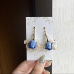 ブルースプレーバラと紫陽花のブーケ ピアス イヤリング