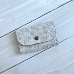 H様専用ページ『お札を折らずに入れられる』ミニ財布 C&S×ミナペルホネン mina perhonen【field of flowerフィールドオブフラワー(グレイッシュブルー)】
