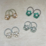 ❝数量限定❞  クリアフラワーヘアゴム　お花ヘアゴム　ベビーヘアゴム　キッズヘアゴム　夏　クリアヘアゴム　パール　フラワーヘアゴム