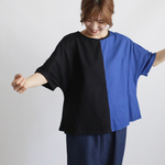 夏の新作ＰＲＩＣＥ　愉快なパッチワーク　度詰め天竺コットン Tシャツ カットソー生地　ゆったり　ドルマン　Y45F