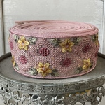 [実物のお色味と違う場合があります] インド刺繍リボン　花　インド刺繍　スパンコール　刺繍リボン　リボン　りぼん　※10月8日よりゆうパケットにて発送