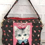 レザー手提げボストンバック猫さん🐱