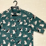 ★sale★ ☆★フレンチブルドッグ★メンズXL☆グリーン半袖メンズシャツ