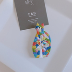 colorful cat ビーズ刺繍ブローチ