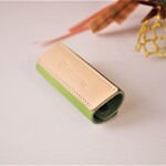 【バイカラー】＊　ハンドルカバー・持ち手カバー　＊　牛革　＊　ヌメナチュラル✕抹茶きみどり　＊