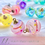 ［11］浴衣にピッタリ、夏祭りにつけたい水風船ピアス（マットパープル・ゴールドパーツ）