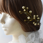 幸せの黄色い木の実/クラシカルエレガンス/ヘッドドレス/ヘアアクセサリー/ブライダル/ウェディング/結婚式/ディップアート/アメリカンフラワー/アートアクセサリー｛15｝