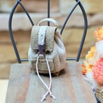 ☆ドール　鞄　リュックサック 　スウェード　グレージュ＋ミルクグレー　☆ ブライス　ミディ　オビツ１１　ワンダ　☆　鞄　ミニチュア　ハンドメイド☆