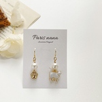 【再販】ねこ&肉球のイヤリング/ピアス アレルギー対応金具もございます。