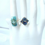 マーブル＊偏光リング💍セット(ブルー)