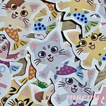猫のフレークシール「おさかなにゃんこ」