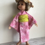 ☆童へこ帯浴衣　ピンク桜
