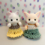 ◇クリームソーダ&プリンワンピース◇シルバニア赤ちゃん　着せ替え　セット　ドレス