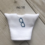 ねんどろいどどーる　服　プリント白Tシャツ、1枚（水色メガネ）　no.16 