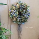 ドライフラワー♪秋色紫陽花のリース