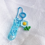 水色のお花ちゃんキーホルダー