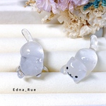 氷🧊にゃんこ🐱リング💍フリーサイズ 送料無料 レジン じゃれ猫