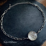 〖再販〗🐍Basilisk【バジリスク】チョーカーネックレス/python shedding scales necklace/白蛇の脱皮殻を封入したアクセサリー/KakeraPlants