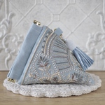 《インド刺繍リボン》テトラポーチ / バネポーチ