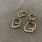 【4pcs】不規則 2連フープチャームパーツ