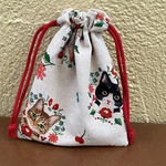 ☆　ミニ巾着（ねこ）裏地付き
