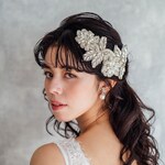 papillon ビーズ刺繍ブライダルヘッドドレス 結婚式 ウェディング ブライダル ヘッドドレス 小枝 ティアラ　ヘッドアクセサリー