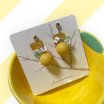 ゆずと小花のイヤリングピアス