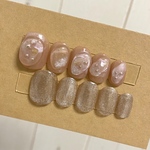 【ベリーショート】ネイルチップ　🍑ちゅるんネイル　#現品販売　