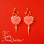 Sugar Heart Gummi Spike Earrings／Pierces