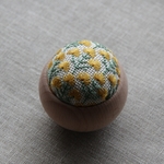 刺繍 お花『ミモザ』ピンクッション