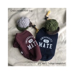ダックスMサイズ　MATE university マテ カレッジ　スウェット　半袖　犬服　ネイビー