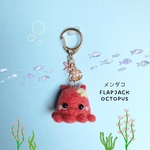 ♡海のゆかいな仲間たち♡夏のにこにこシーフレンズ♡羊毛フェルトのメンダコ Flapjack Octopus マスコットキーホルダーチャーム 海の生き物 felt fish needle felted