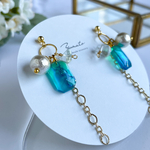 海色の宝石ピアス／イヤリング