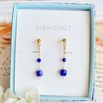 紺碧のラピスラズリ♡ノンホールピアス　ゴールドカラー ac/745