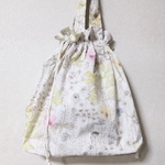 リバティ☆ Lサイズ 巾着エコバッグ☆巾着トートバッグ