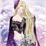 黒いたぬき様　人物ステッカー　フラワーマーメイド🧜‍♀️リリー