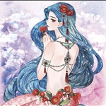 黒いたぬき様　人物ステッカー　フラワーマーメイド🧜‍♀️カメリア