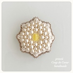 K様専用ページ　White Crystal ビーズ刺繍ブローチ