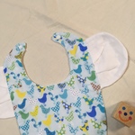 おめかし袖付きスタイ　ブルー