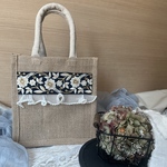 ジュートバック(インド刺繍リボン)