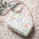 ボックスショルダーバッグ　リバティ　ビニールコーティング　イルマ縮小　レッド&イエロー