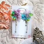 ２way紫陽花と朝露と蝶 C   ピアス▪イヤリング