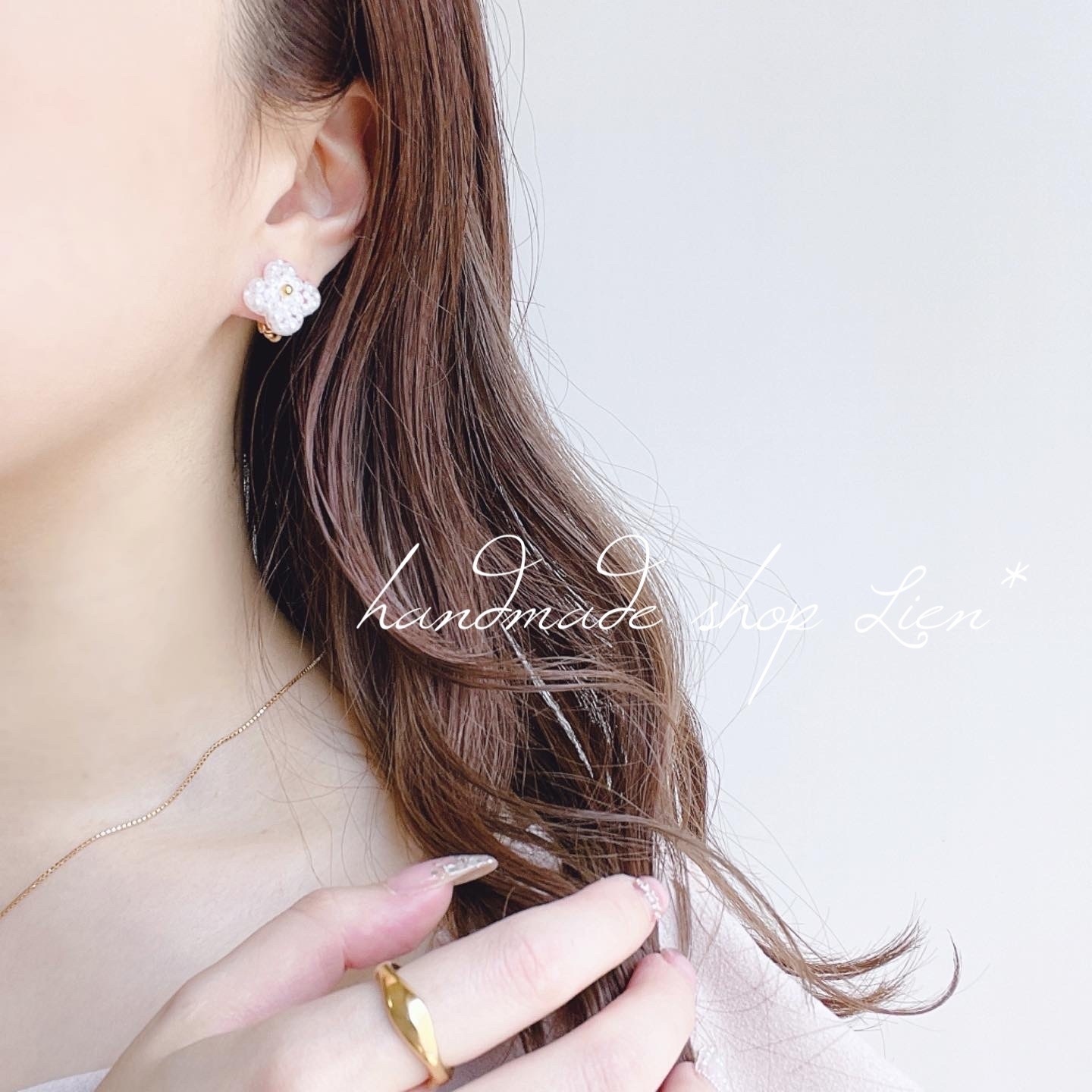 A-76【B】lucky clover mini ピアス/イヤリング - アクセサリーと