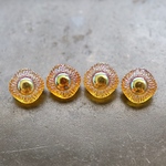 No.684 西ドイツ ヴィンテージ ガラスボタン 4個セット 13mm ハンドメイド ヨーロッパ 一点物 蚤の市 古いボタン ボタンピアス ボタンイヤリング ボタンアクセサリー 